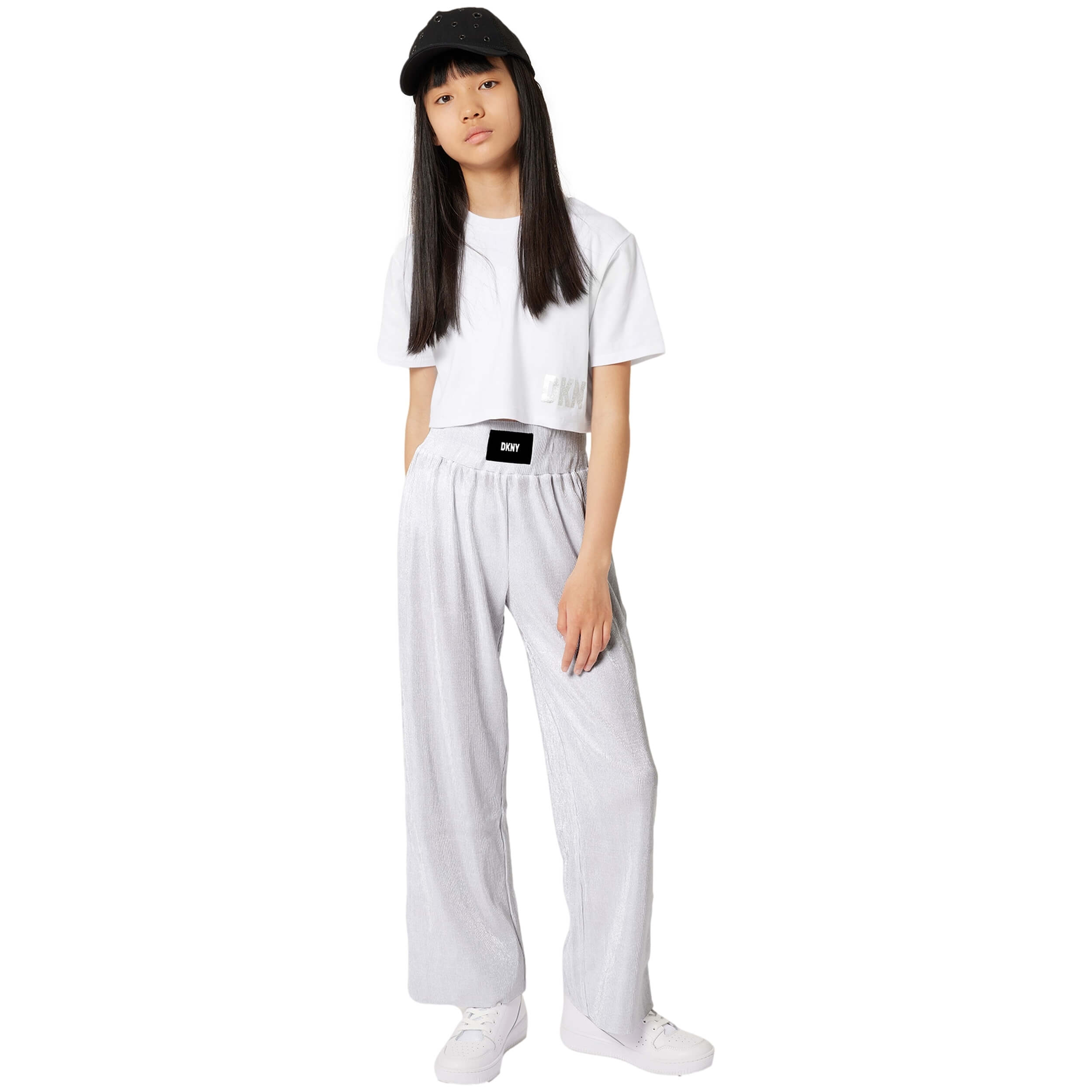 Pantalon Largo Dkny Plissé Logo Trousers