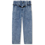 Pantalon Largo Dkny Belted Denim Trousers