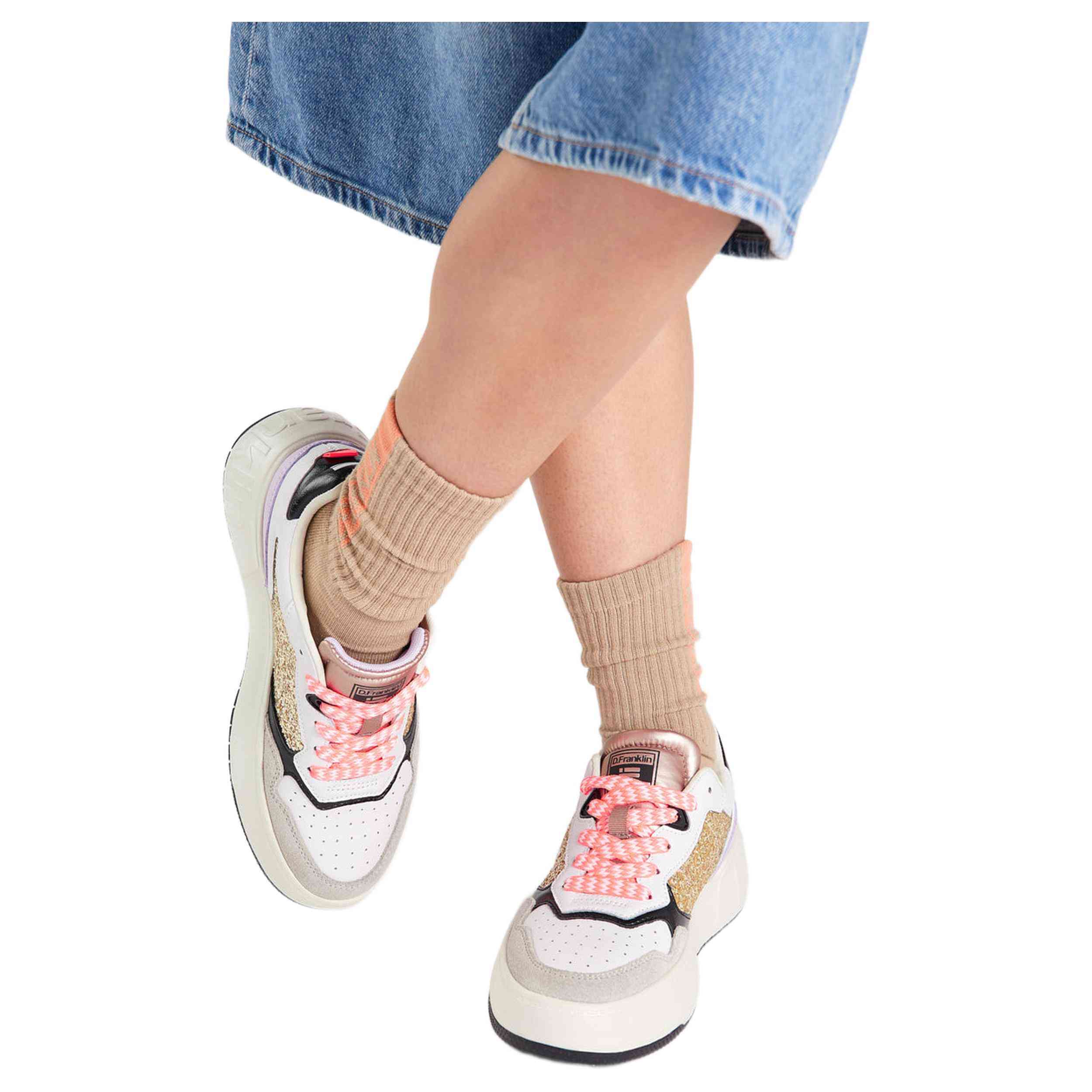 Zapatillas D.Franklin Court Flag Glitter Gold