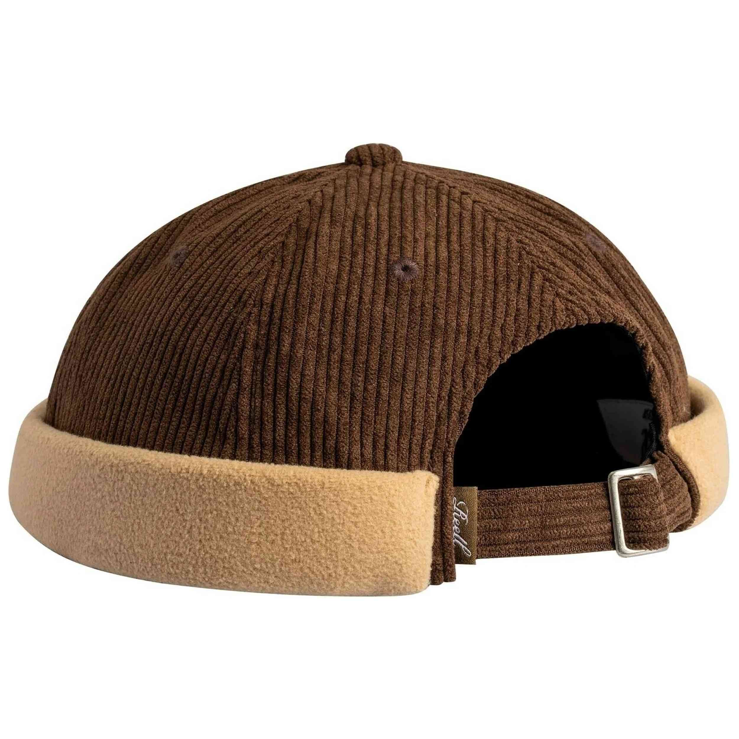 Imagen del producto con referencia DOCKER-CAP-DARK-BROWN-CORD-BEIGE-FLEECE