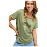 Camiseta De Manga Corta Roxy Oceanwave Regular Slub "Oil Green"