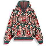 Sudadera Con Capucha Grimey Sho Nuff Knit Zipper "Petrol Green"