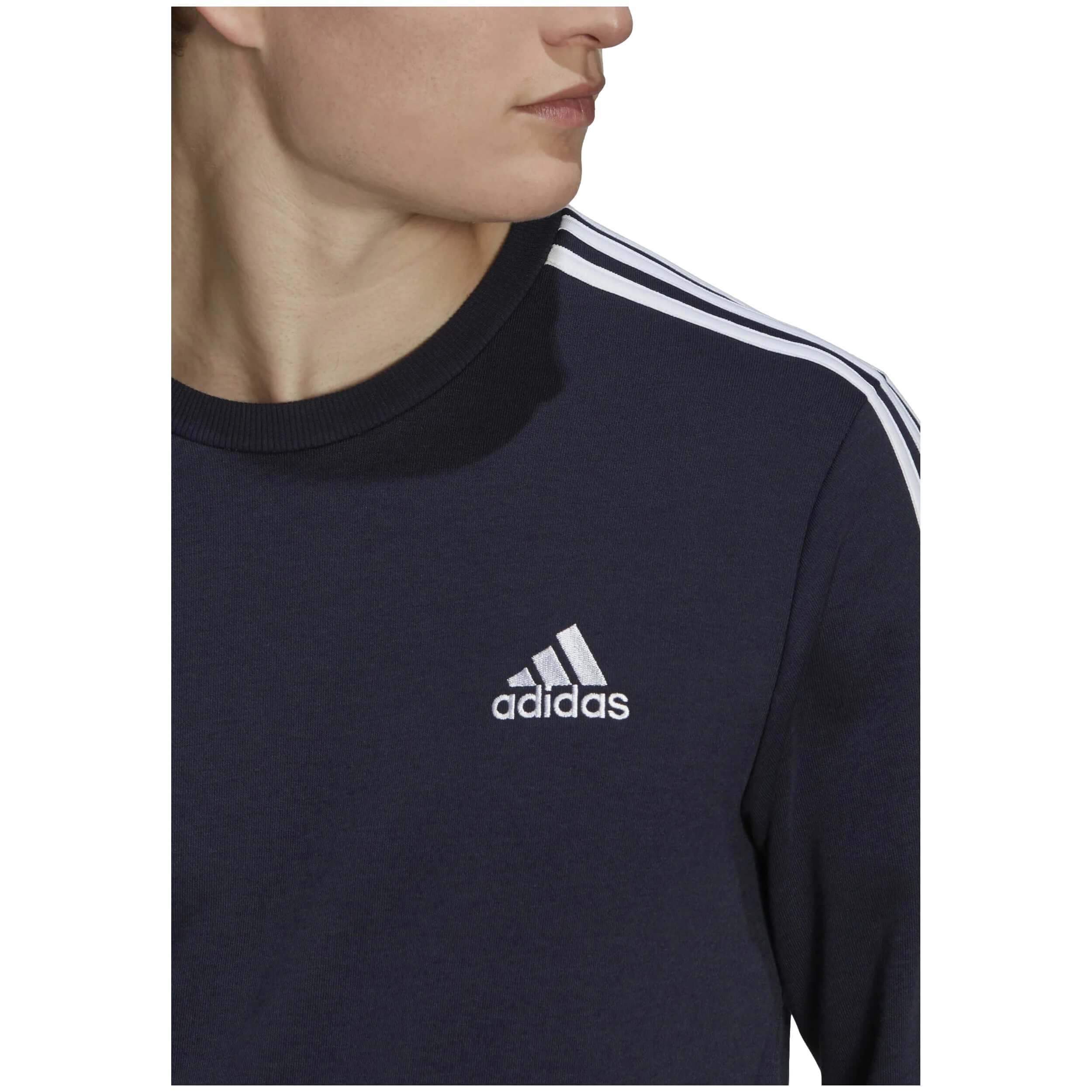 Adidas 3 Stripes French Terry Long Sleeve T-Shirt