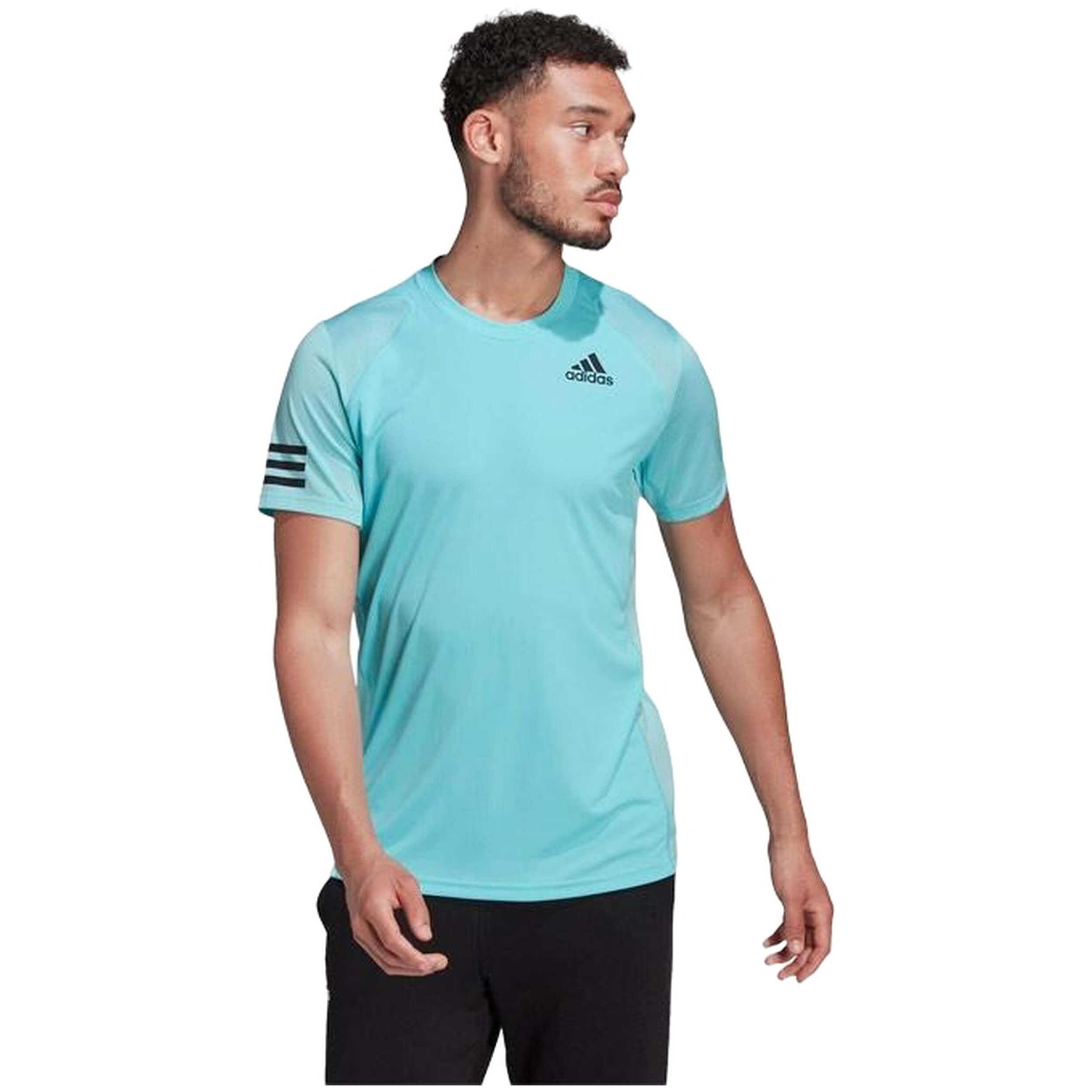 Camiseta De Manga Corta Adidas Club 3 Stripes Men'S Padel T-Shirt