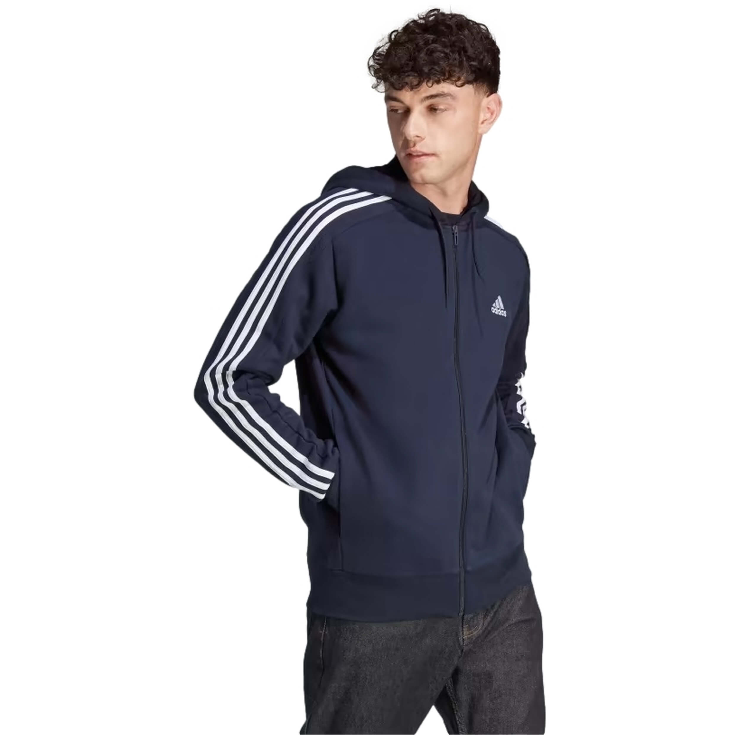 Sudadera Con Capucha Adidas Essentials French Terry 3 Bandas