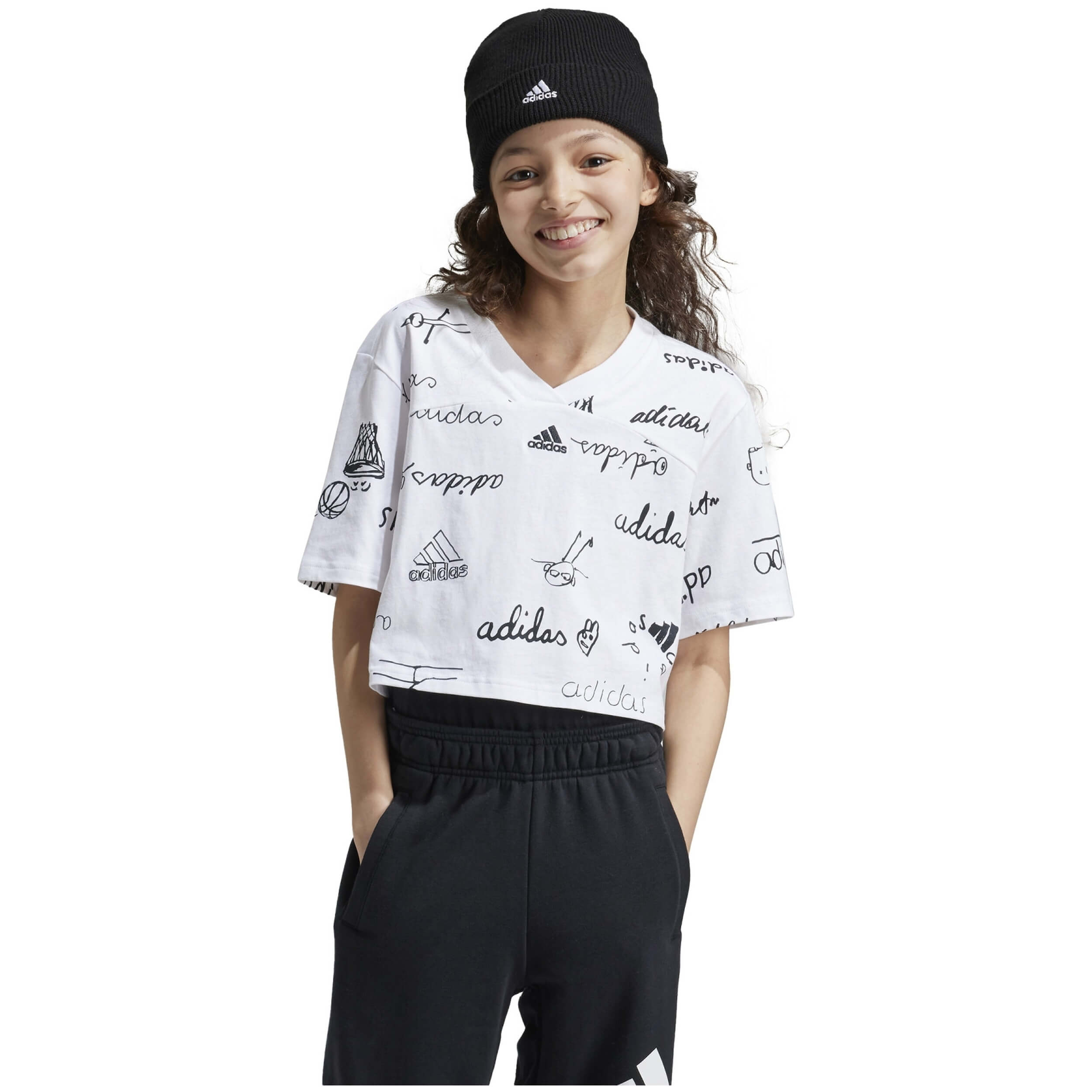 Camiseta De Manga Corta Adidas Brand Love Cropped
