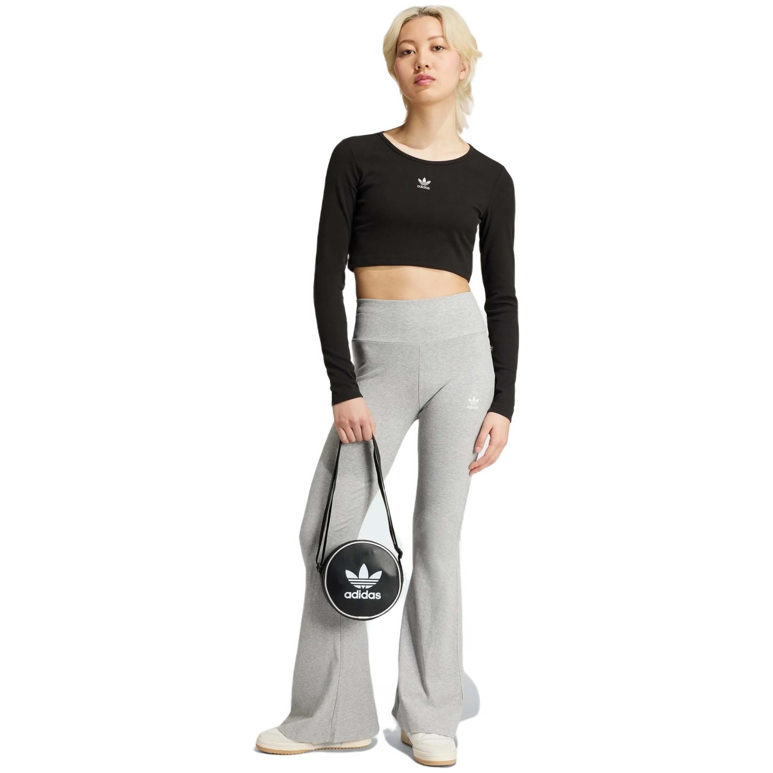 Camiseta De Manga Larga Adidas Essentials Ribbed Crop