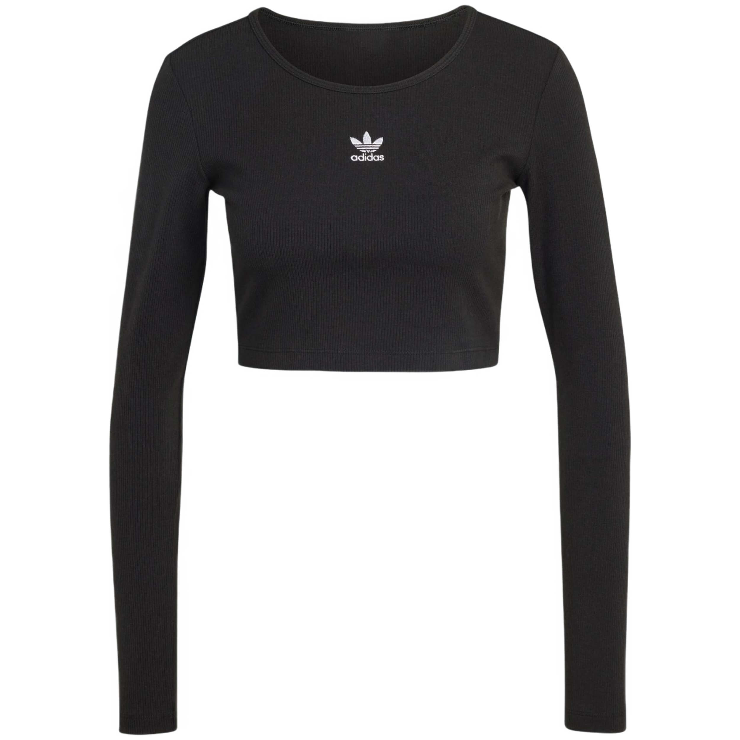Camiseta De Manga Larga Adidas Essentials Ribbed Crop