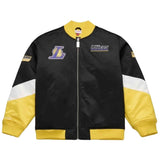 Chaqueta Mitchell & Ness Triple Check Heavyweight Los Angeles Lakers Nba "Negro / Amarillo"