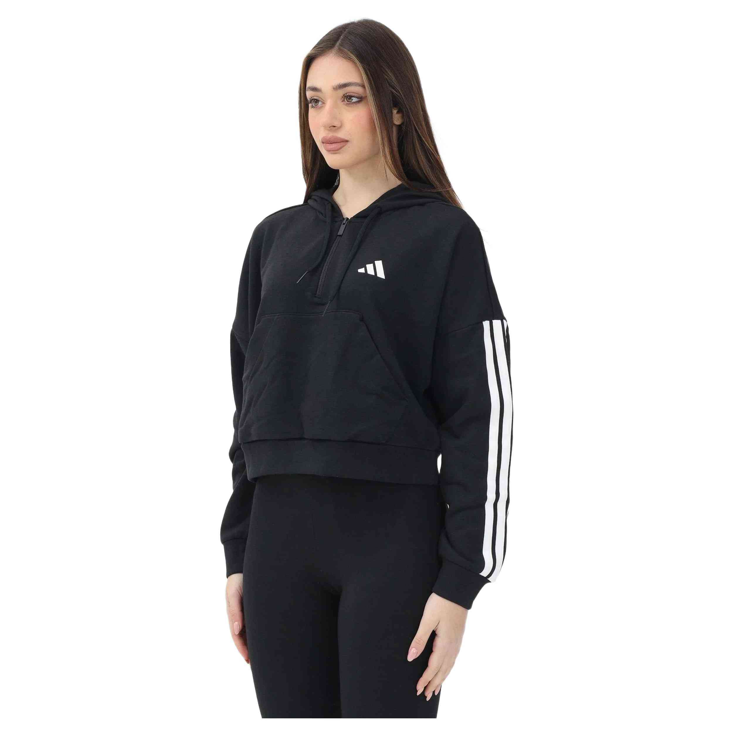 Sudadera Con Capucha Adidas 3 Stripes French Terry Qz