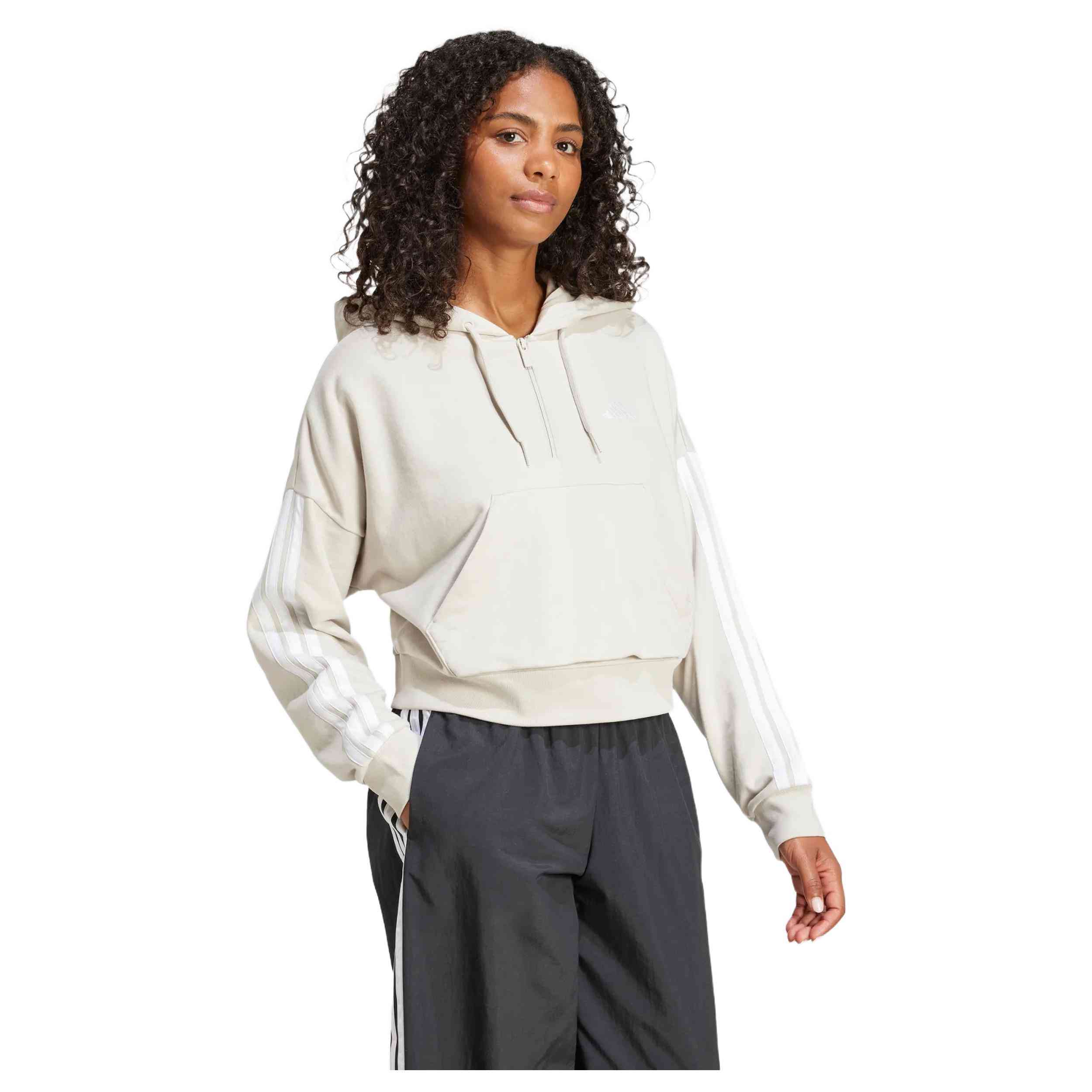 Sudadera Con Capucha Adidas 3 Stripes French Terry Qz