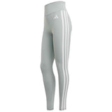 Mallas Adidas Malla Larga Adidas 7/8 Optime Essentials 3 Bandas Verde Blanco Mujer