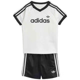 Conjunto Para Bebe Adidas Jersey Short Tee Set "White / Black"