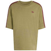 Camiseta De Manga Corta Adidas Adicolor 3-Stripes "Focus Olive/Maroon"
