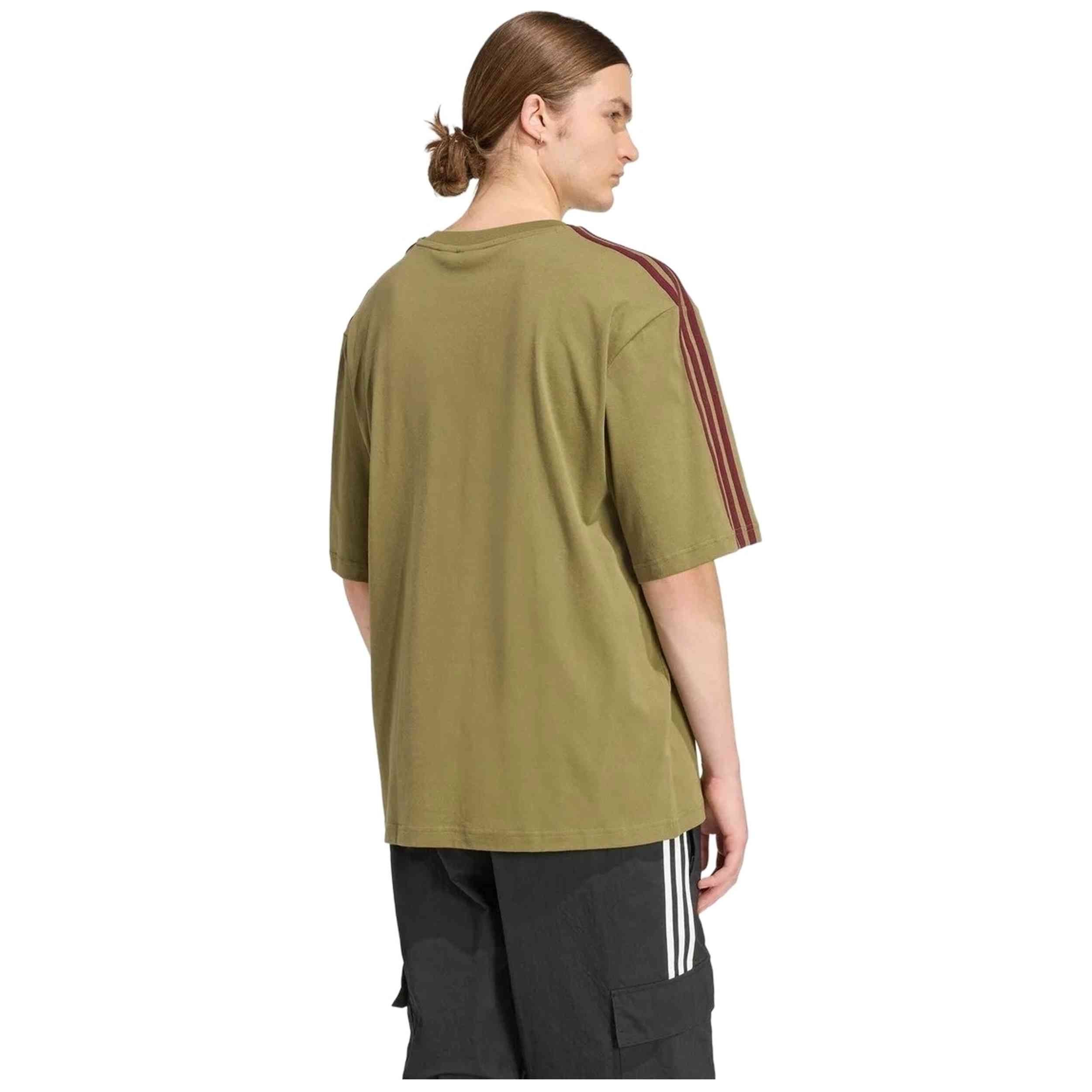 Camiseta De Manga Corta Adidas Adicolor 3-Stripes "Focus Olive/Maroon"