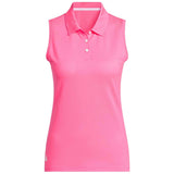 Top Adidas Solid Ottoman Sleeveless Polo Shirt "Lucid Pink"
