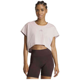 Camiseta De Tirantes Adidas Camiseta Adidas Power Workout Cropped Boxy 3 Bandas Sin Mangas Rosa Claro Mujer