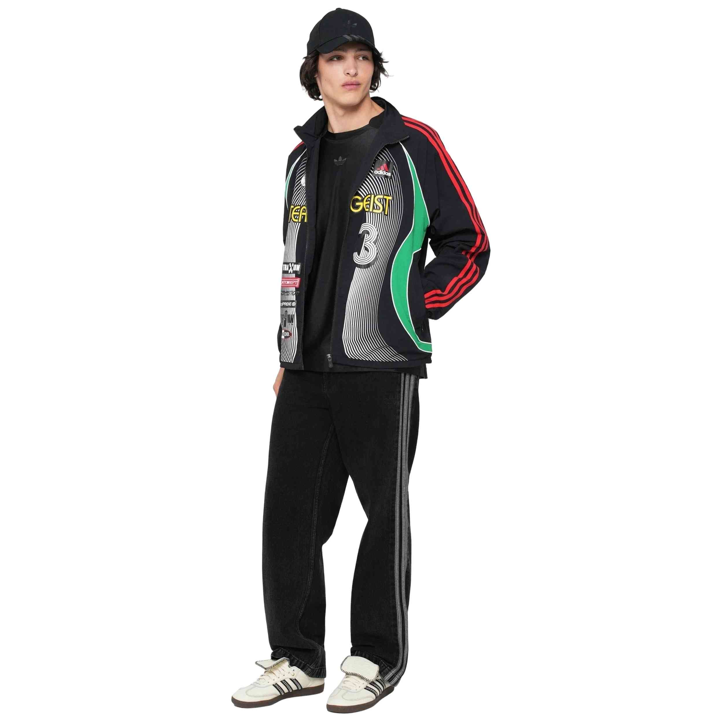 Chaqueta De Chandal Adidas Teamgeist Moto "Black/Green/Better Scarlet"