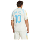 Camiseta De Manga Corta Adidas Messi House Of Tiro "Off White / Ice Blue"