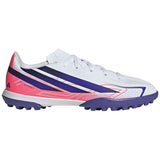 Botas De Futbol Sala Adidas F50 Hyperfast Club Turf Soccer Cleats Kids "Cloud White / Solar Purple / Solar Turbo"