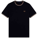 Camiseta De Manga Corta Fred Perry Twin Tipped "Negro"