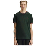 Camiseta De Manga Corta Fred Perry Camiseta Con El Ribete Con Dos Franjas