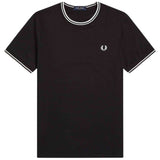 Camiseta De Manga Corta Fred Perry Twin Tipped "Negro"