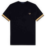 Camiseta De Manga Corta Fred Perry Twin Tipped Cuff "Black / Champagne"
