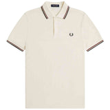 Polo De Manga Corta Fred Perry Twin Tipped "Ecru / Brandy / Night Green"