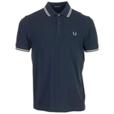Polo De Manga Corta Fred Perry Twin Tipped "Dark Airforce / Ecru / Seagrass"