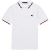 Polo De Manga Corta Fred Perry Twin Tipped "Blanco"