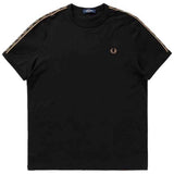 Camiseta De Manga Corta Fred Perry Contrast Tape Ringer "Black / Shaded Stone"