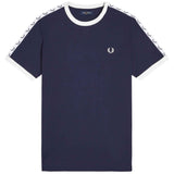 Camiseta De Manga Corta Fred Perry Taped Ringer "Carbon Blue"