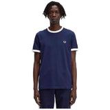 Camiseta De Manga Corta Fred Perry Taped Ringer "Carbon Blue"