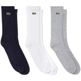 Calcetines Lacoste Calcetines Lacoste Classic Sport Azul Marino Blanco Gris (3 Unidades)