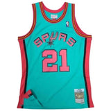 Camiseta De Baloncesto Mitchell & Ness Tim Duncan San Antonio Spurs Nba "Teal"