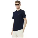 Camiseta De Manga Corta Lacoste Camiseta Lacoste Branded Stripe Band Manga Corta Azul Marino